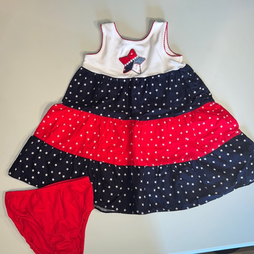 Baby girl 18 month red white and blue dress